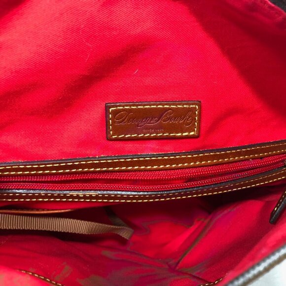 DOONEY & BOURKE Navy Blue Nylon Crossbody Tote Adjustable Leather Straps Red Int - Picture 8 of 16